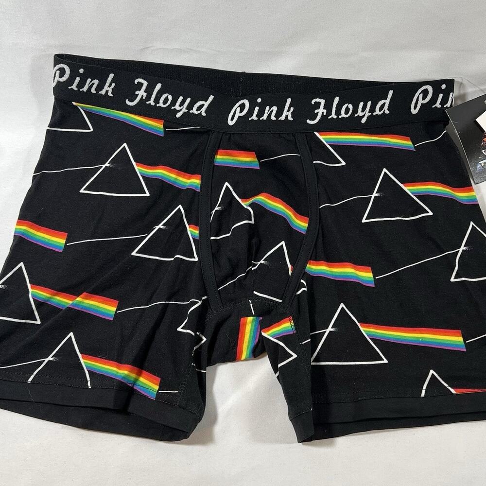 Pink Floyd Black Boxer Briefs Men’s L 95% Cotton The Dark Side of the Moon